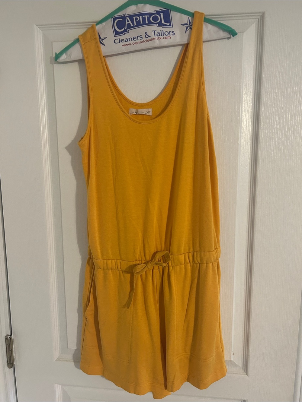 Lou & Grey Yellow Drawstring Romper Shorts